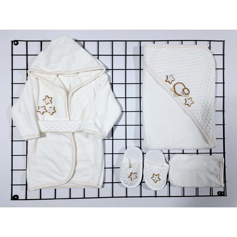 CONCON BABY KUZULU BORNOZ SET KAHVE