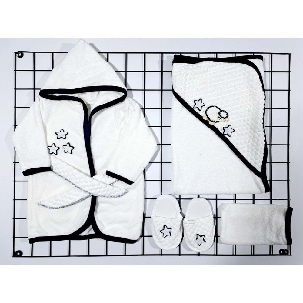 CONCON BABY KUZULU BORNOZ SET LACİVERT