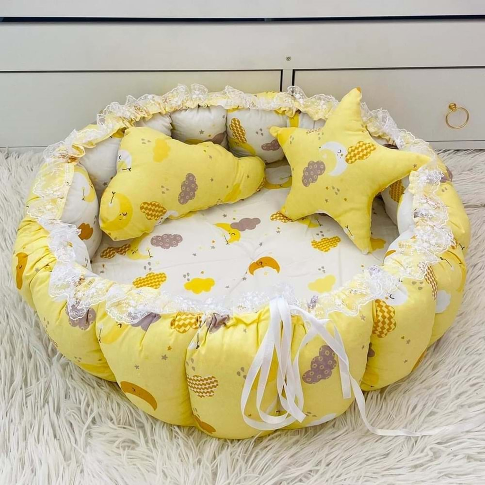 ARMONİ YUVARLAK BABYNEST YASTIK SARI